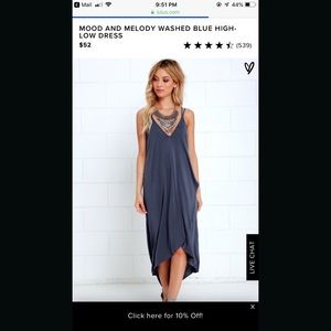 Blue wash high low Lulu’s dress